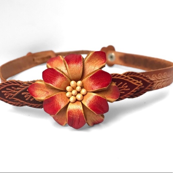 Handmade handcrafted genuine leather wrap bracelet choker necklace - Picture 2 of 4